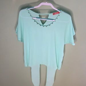 Simple turquoise blouse